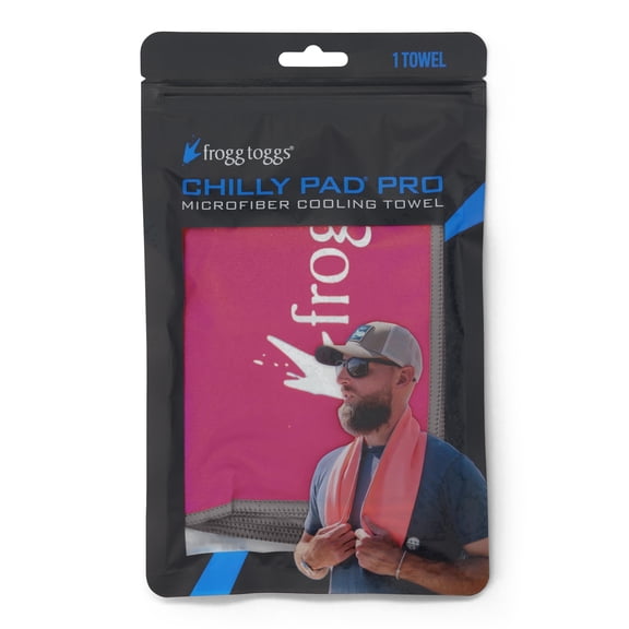 Frogg Toggs Chilly Pad PRO Microfiber Towels, Cooling Comfort Face Towels, Pink, 33" x 10.5"