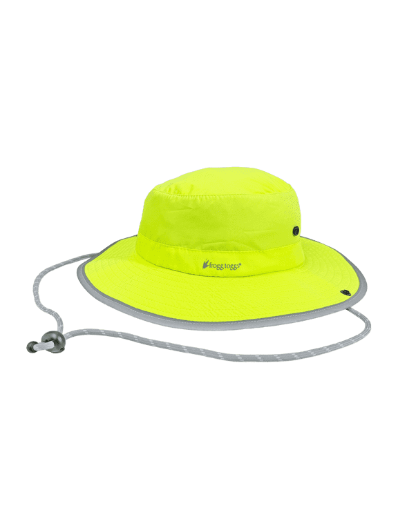 Chilly Pro Bucket Hat, Cooling Sun Hat with Sun Protection and Adjustable Strap, High Vis Lime Green