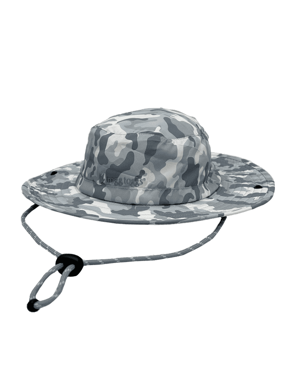 Chilly Pro Bucket Hat, Cooling Sun Hat with Sun Protection and Adjustable Strap, Light Gray Camo
