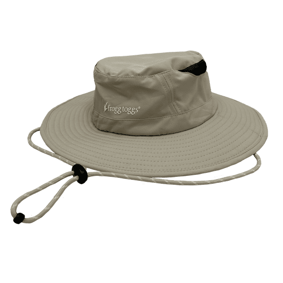 Frogg Toggs Chilly Pro Performance Boonie Hat, Cooling Sun Hat with Sun Protection and Adjustable Strap, Khaki with Topographical