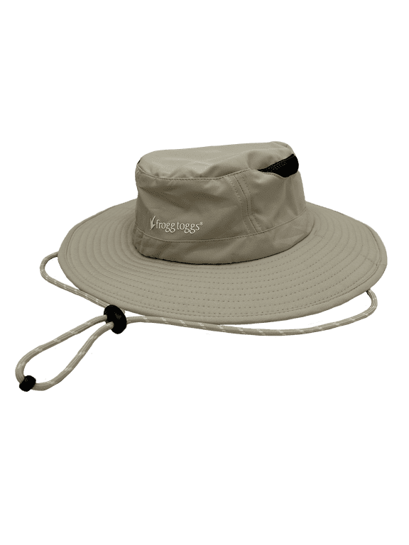 Chilly Pro Performance Boonie Hat, Cooling Sun Hat with Sun Protection and Adjustable Strap, Khaki with Topographical