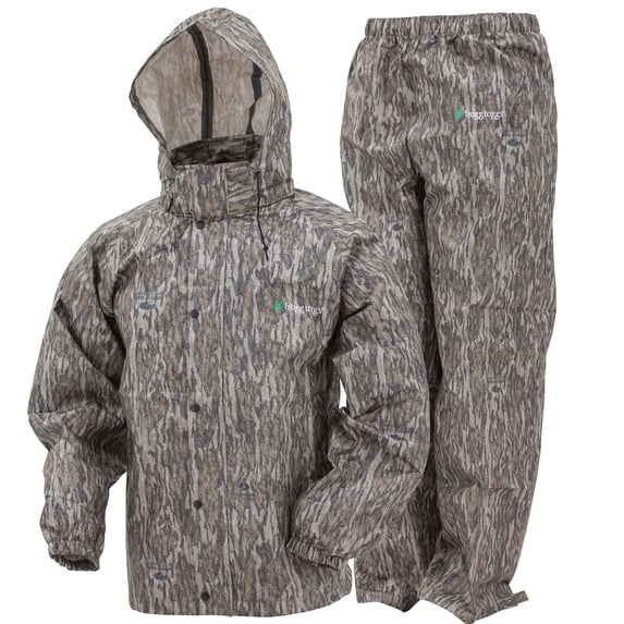 Frogg Toggs Classic 2-Piece All-Sport Rain Suit, Waterproof Rain Gear for Men, Mossy Oak Bottomland, 2x