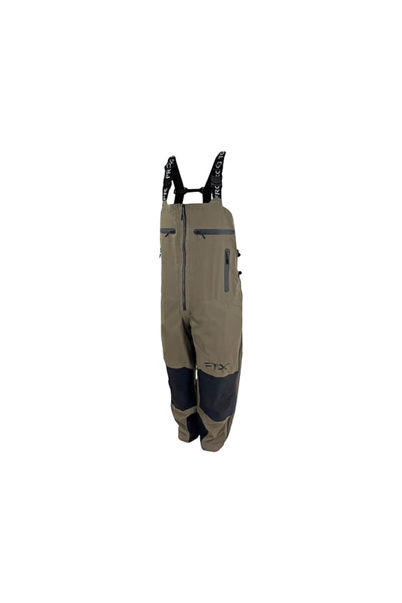 Men's FTX Elite Rain Bibs, Waterproof Pants Waders for Men, Brown and Stone, Extra Large