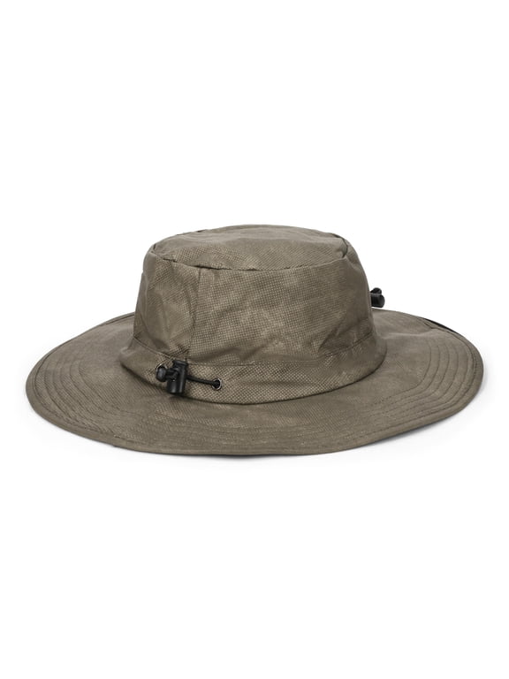 Men’s Boonie Sun Hat, Breathable and Waterproof Bucket Hat with Adjustable Shock Cord, Stone