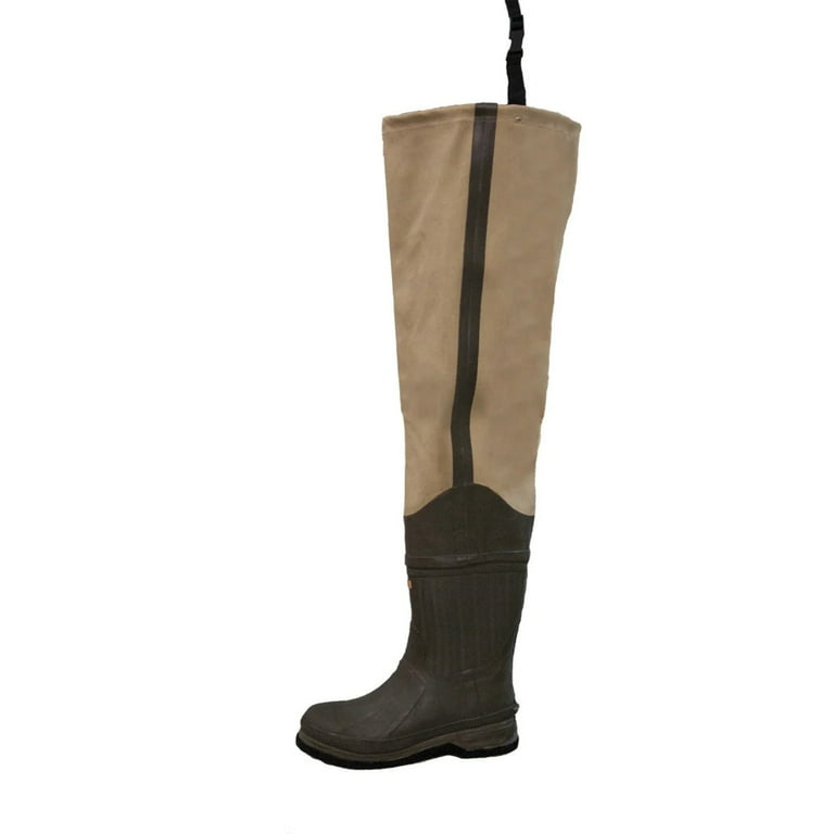 Frogg Toggs Men s Bull Frogg 3 ply Canvas Felt Hip Wader Khaki Size 11