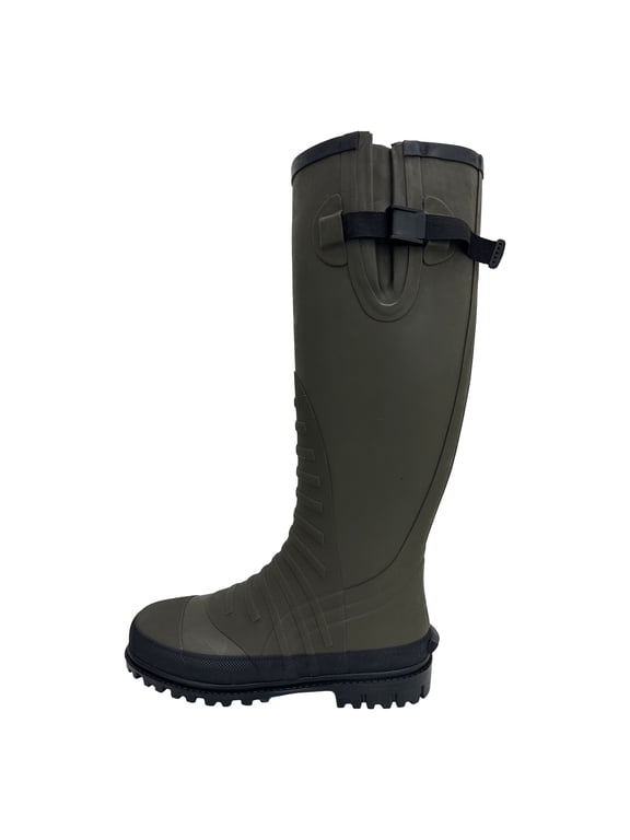 Cascades Rubber Knee Boots for Men, Work Boots with Steel Shank, Green, Size 10