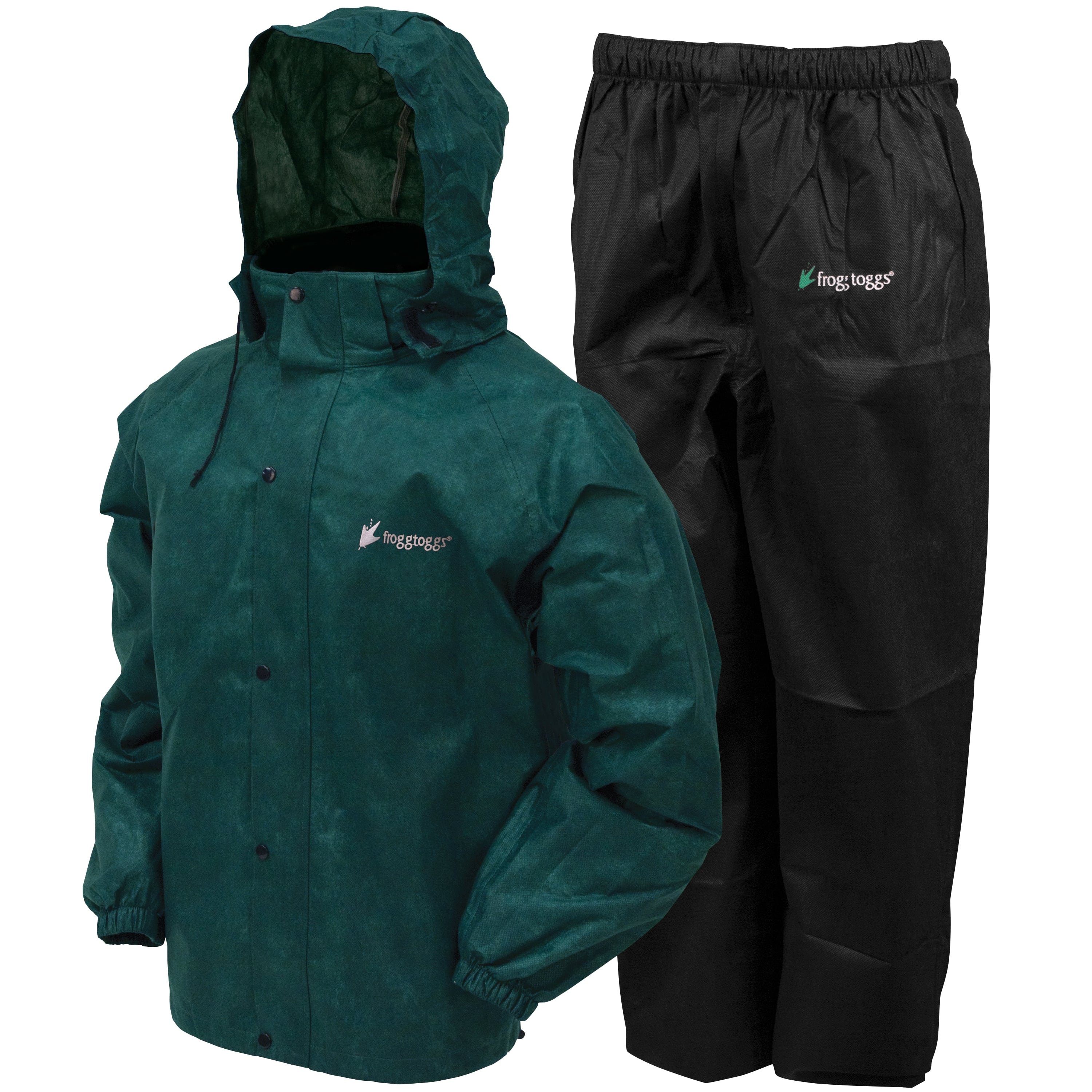 Frogg Toggs Men's Classic All-Sport Rain Suit  | Dark Green / Black Pants | Size LG - image 1 of 6