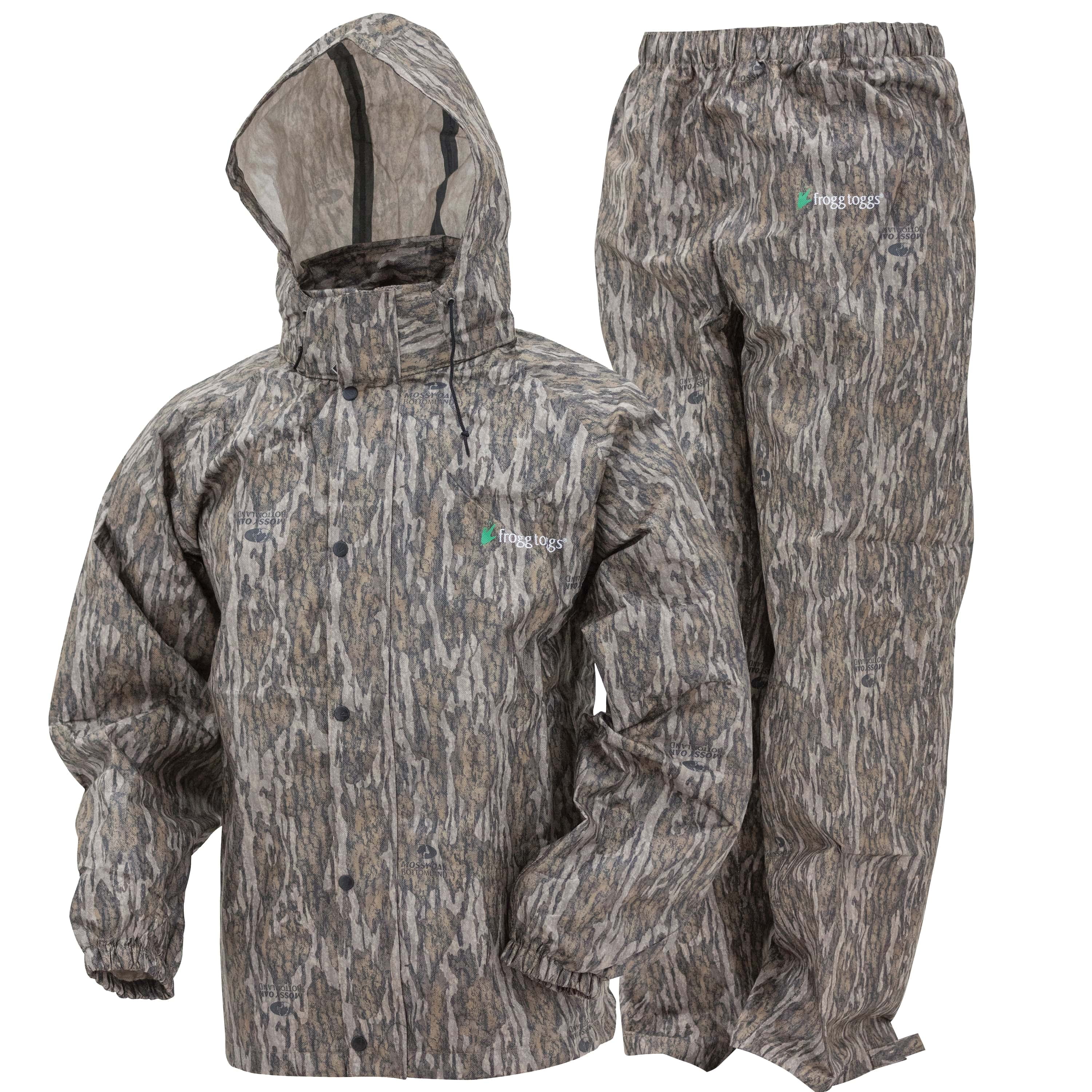 Frogg Toggs Classic 2-Piece All-Sport Rain Suit, Waterproof Rain Gear for Men, Mossy Oak Bottomland, Medium