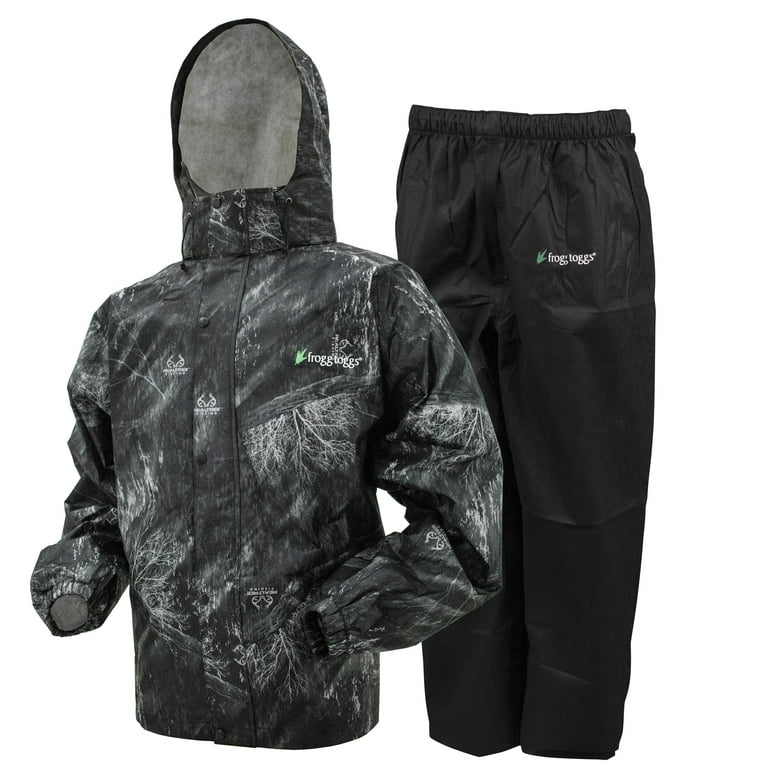 Frogg Toggs Men's Classic All-Sport Rain Suit, Realtree Fishing Black