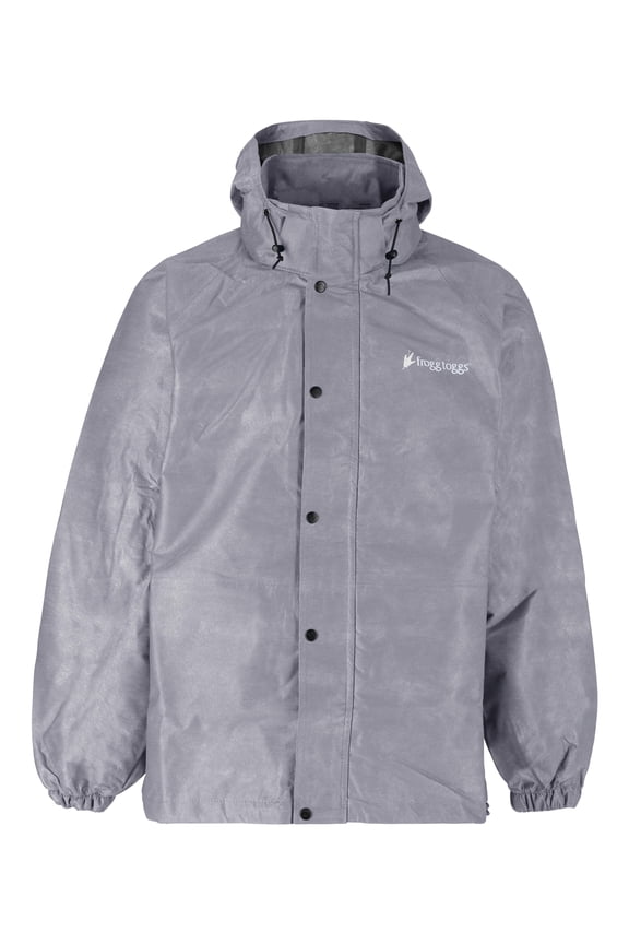 Classic Pro Action Rain Jacket for Men, Waterproof Jacket w/ E-X Push Hood, Cloud Gray, 2X