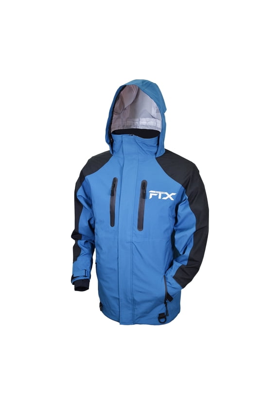 FTX Elite Rain Jacket for Men with Hood, Waterproof Outdoor Rain Gear, Blue, 3XL