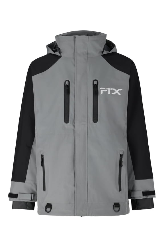FTX Elite Rain Jacket for Men with Hood, Waterproof Outdoor Rain Gear, Gray, 3XL