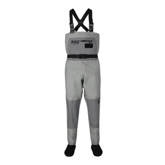 Frogg Toggs Hellbender PRO SF Chest Wader for Men with Stockingfoot Booties, Gray, Medium