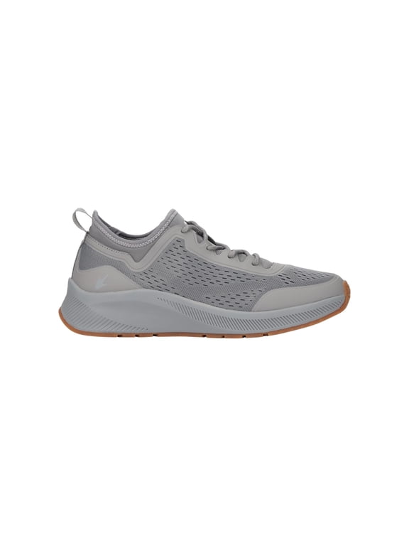 HydroGrip Mens Slip On Shoes, Quick-Dry Mesh Sneakers with FrogFoam Cushioning, Gray, Size 11