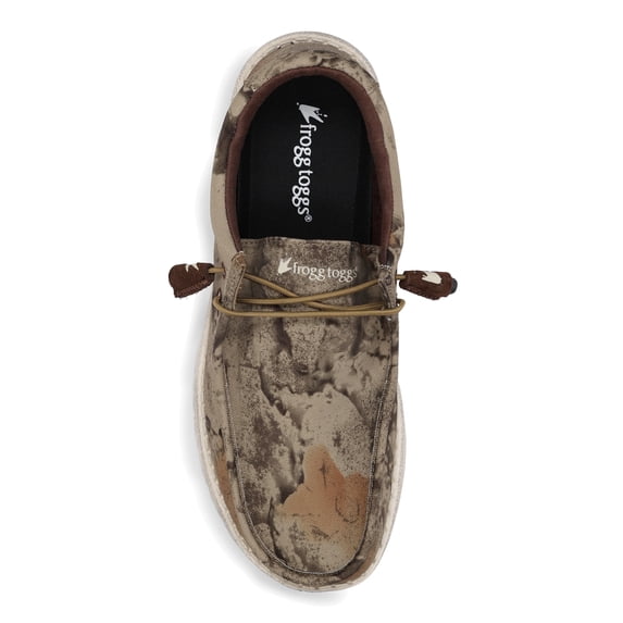 Frogg Toggs Men's Java 2.0 Non-Waterproof Boat Shoes for Men, Elastic Lace Slip-On Shoes, Natural Gear, Size 7