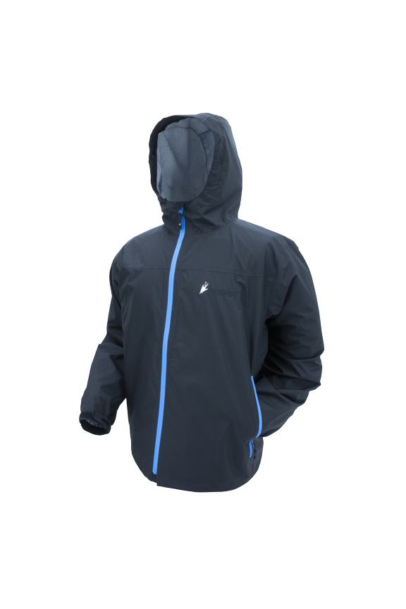 Men's Java Toadz 2.5 Rain Jacket, Black/Electric Blue Zips, Size Small