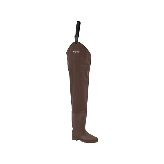 Frogg Toggs Rana PVC Lug Sole Hip Wader for Men, Waterproof Fishing Gear, Brown, Size 8