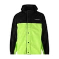 thumbnail image 1 of Frogg Toggs Road Toad Reflective Jacket for Men with Adjustable Hood, Lime/Black with Frogg Eyzz, 2X, 1 of 5