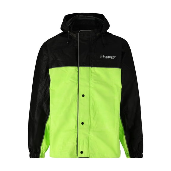 Frogg Toggs Men's Road Toad Reflective Jacket | Lime / Black with Frogg Eyzz | Size SM