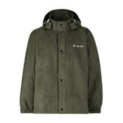 Frogg Toggs Signature Bull Frogg Rain Jacket for Men, Waterproof Rain Gear w/ E-Z Push Cord Locks, Stone, 2X
