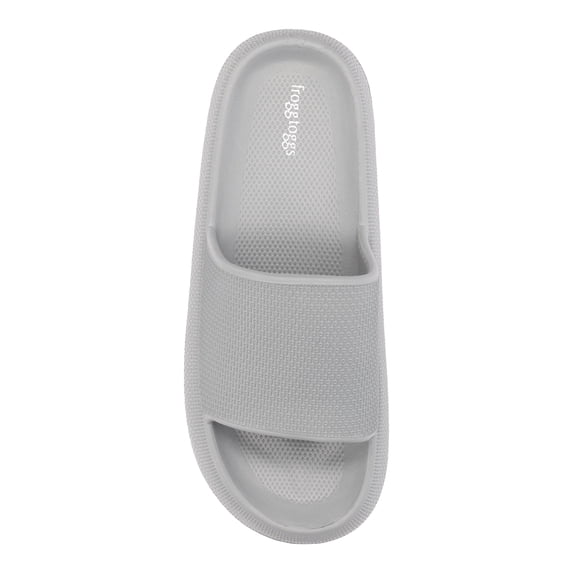 Frogg Toggs Squisheez Slip-On Slide Sandals for Men, Soft and Squishy Slides, Gray, Size 9