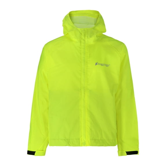 Frogg Toggs StormWatch Jacket, Waterproof Jacket for Men with Adjustable Hood, Hi-Viz Yellow, Extra Large