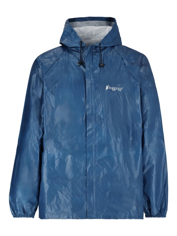 Ultra-Lite 2 Waterproof Jacket with Adjustable Hood, Hooded Rain Gear for Men, Blue, Medium
