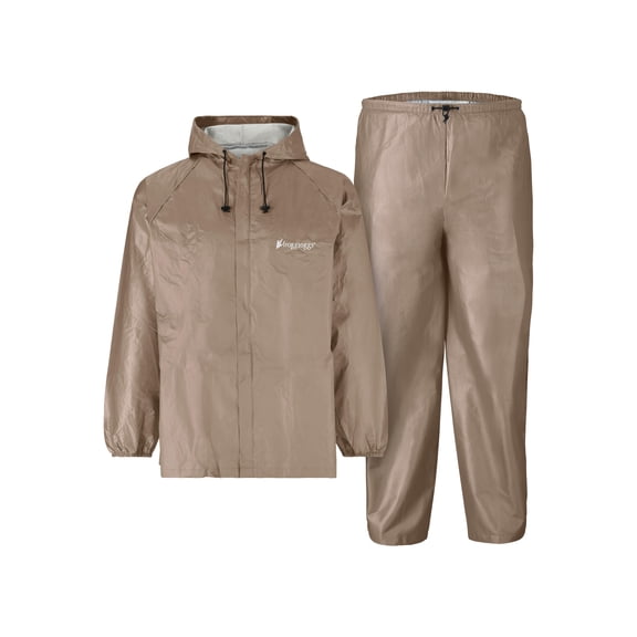 Frogg Toggs Ultra-Lite2 Rain Suit for Men, Lightweight Waterproof Pants and Jacket, Khaki, Small