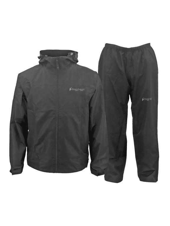 Vapor Rain Suit for Men with Rain Jacket and Pants, Black, Size MD/LG