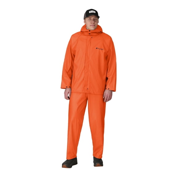 Frogg Toggs Men’s WayPoint Angler Jacket, Waterproof Rain Gear with Full-Front Molded Zipper, Orange, Large