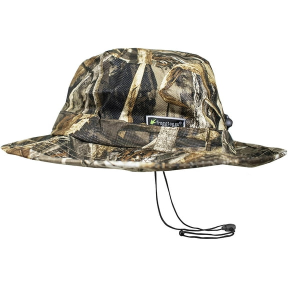 Frogg Toggs Mens Waterproof Bucket Hat Mossy Oak Bottomland