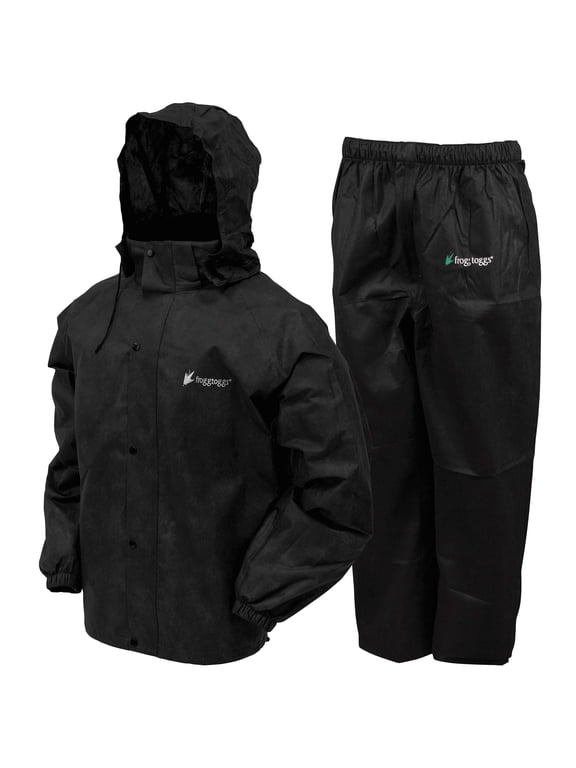 All-Purpose Rain Suit for Men, Waterproof Rain Jacket & Pants, Black, Size M/L