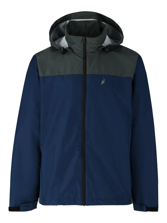 River Toadz Rain Jacket with Set-In Sleeves, Waterproof Rain Gear for Men, Blue/Slate, Size XL/2X