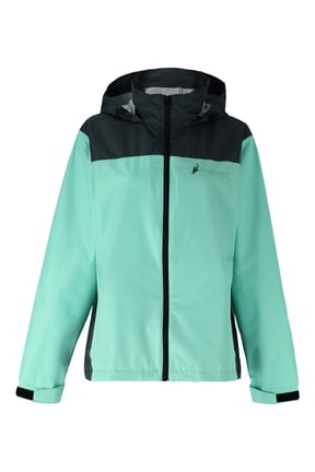 River Toadz Rain Jacket with Set-In Sleeves, Waterproof Rain Gear for Women, Seafoam/Gray, Size L/XL