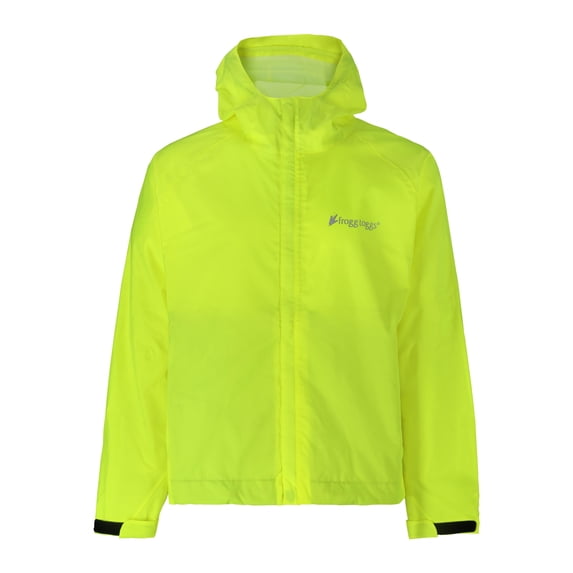 Frogg Toggs StormWatch Jacket, Waterproof Jacket for Men with Adjustable Hood, Hi-Viz Yellow, Extra Large