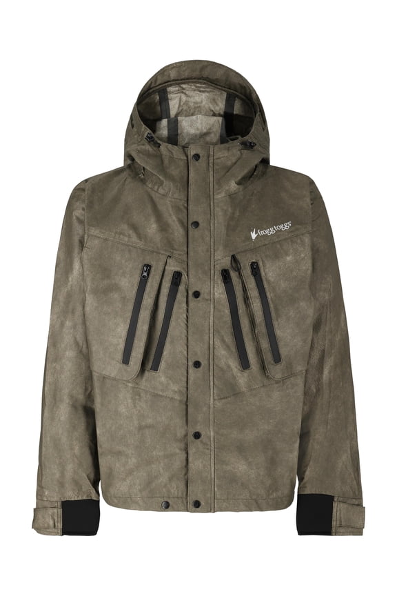 Tekk Toad Breathable Wading Jacket for Men, Adjustable Fishing Gear, Stone, Large