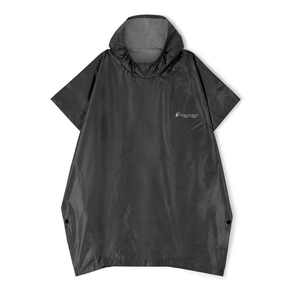Frogg Toggs Ultra-Lite 2 Rain Poncho, Recyclable Rain Gear for Youth Boys & Girls, Carbon, One-Size