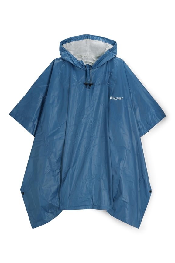 Ultra-Lite2 Rain Poncho for Adults, Packable Emergency Poncho, Blue, One-Size