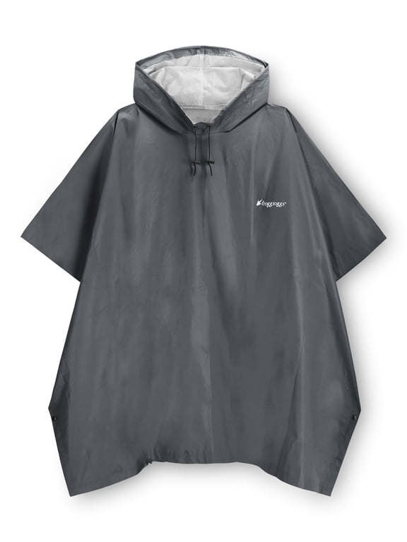 Ultra-Lite2 Rain Poncho for Adults, Packable Emergency Poncho, Carbon Black, One-Size