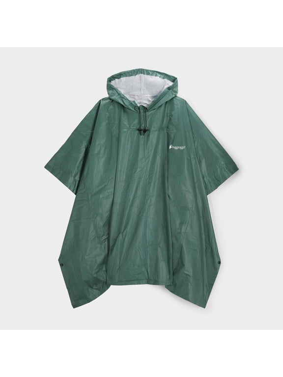 Ultra-Lite2 Rain Poncho for Adults, Packable Emergency Poncho, Dark Green, One-Size