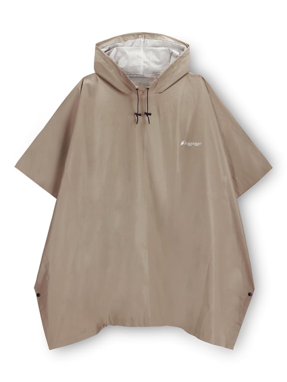 Ultra-Lite2 Rain Poncho for Adults, Packable Emergency Poncho, Khaki, One-Size