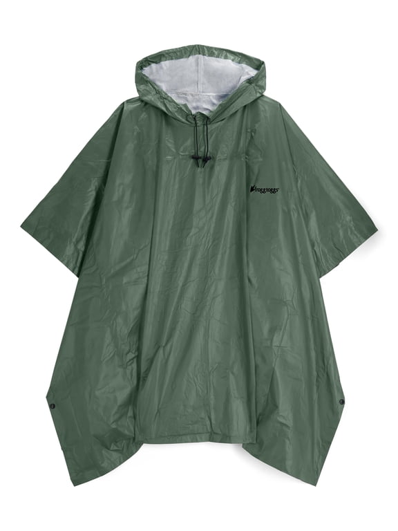 Ultra-Lite2 Rain Poncho for Adults, Packable Emergency Poncho, OD Green, One-Size