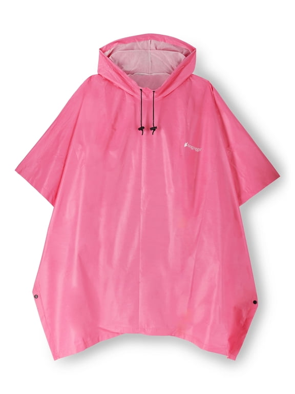Ultra-Lite2 Rain Poncho for Adults, Packable Emergency Poncho, Pink, One-Size