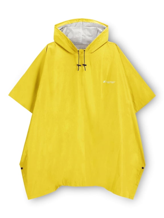 Ultra-Lite2 Rain Poncho for Adults, Packable Emergency Poncho, Yellow, One-Size