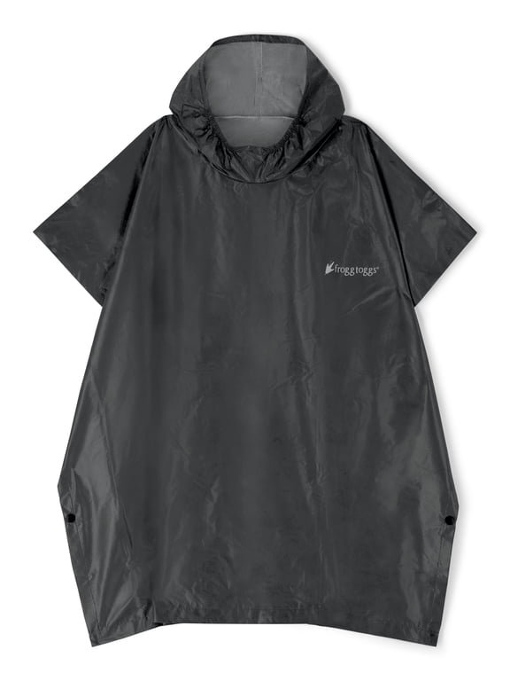 Ultra-Lite 2 Rain Poncho, Recyclable Rain Gear for Youth Boys & Girls, Carbon, One-Size