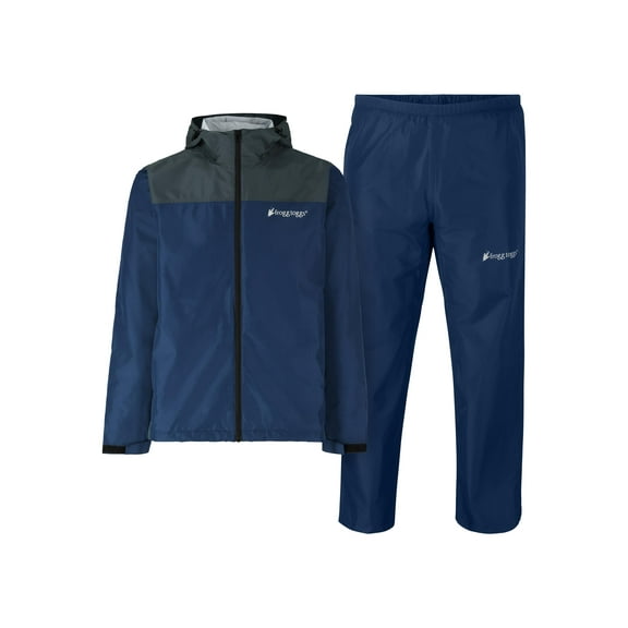 Frogg Toggs Vapor Rain Suit for Men with Rain Jacket and Pants, Blue and Gray, Size MD/LG