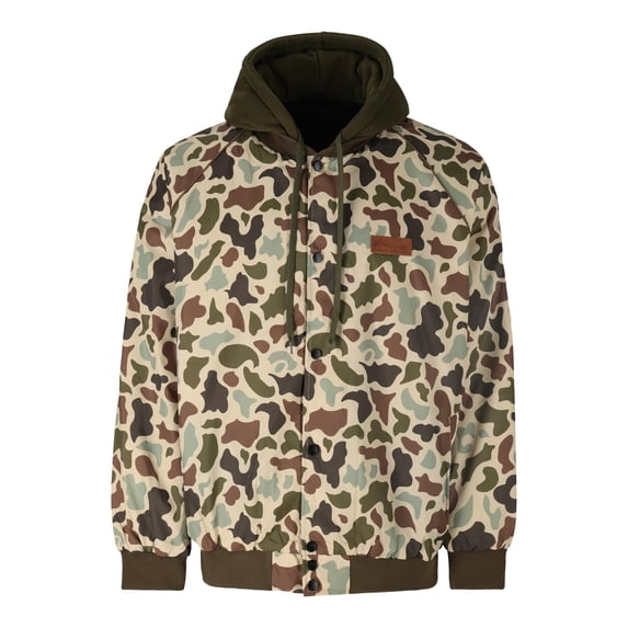 Frogg Toggs Vintage Jacket for Men, Wind-Resistant Quilted Jacket with Hood, Woodland, Size 3X