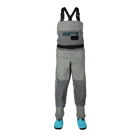 Frogg Toggs Women's Hellbender PRO Stockingfoot Chest Waders with Neoprene Booties, Gray, Large