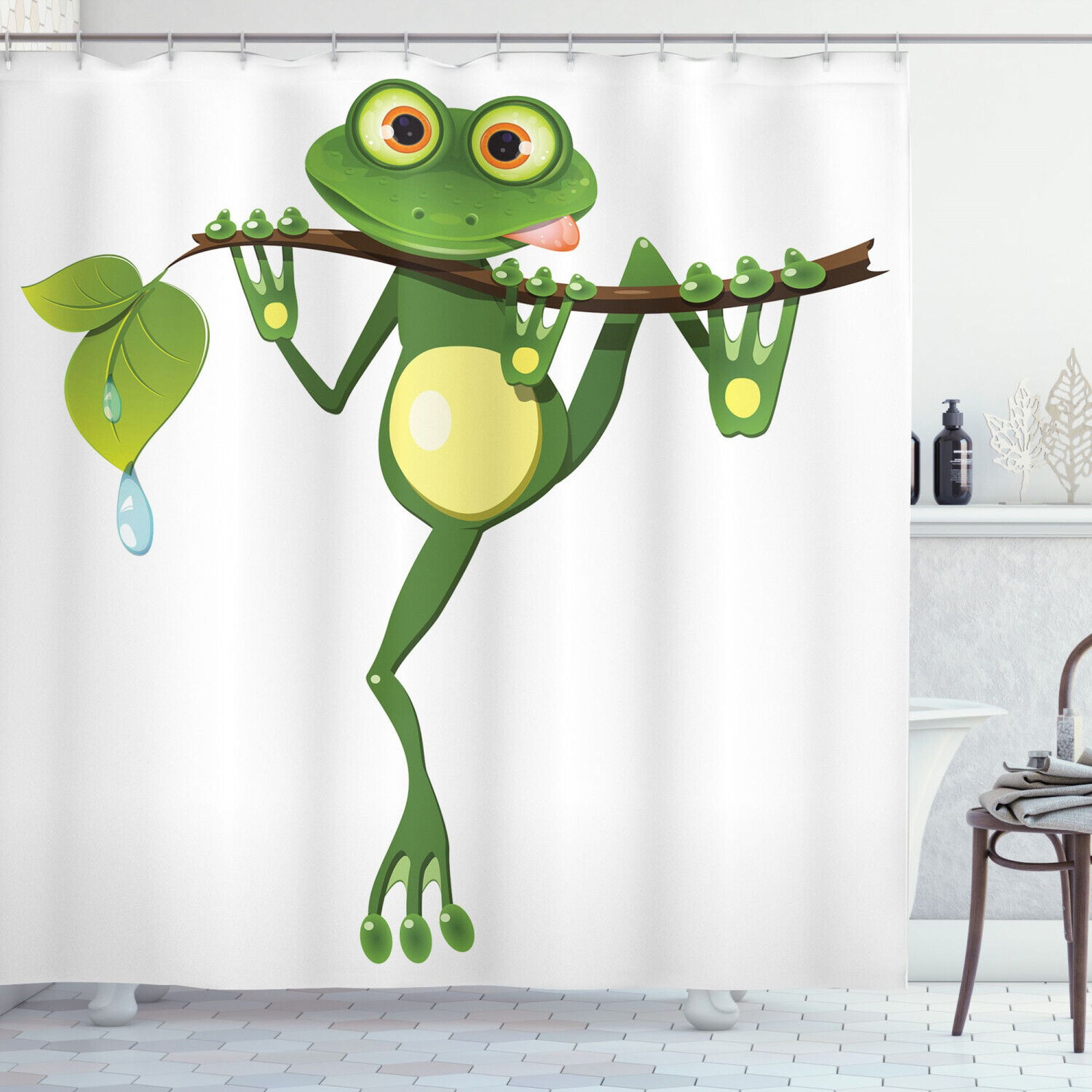 Froggy Freshness Jungle Print Shower Curtain for your Wild Bathroom