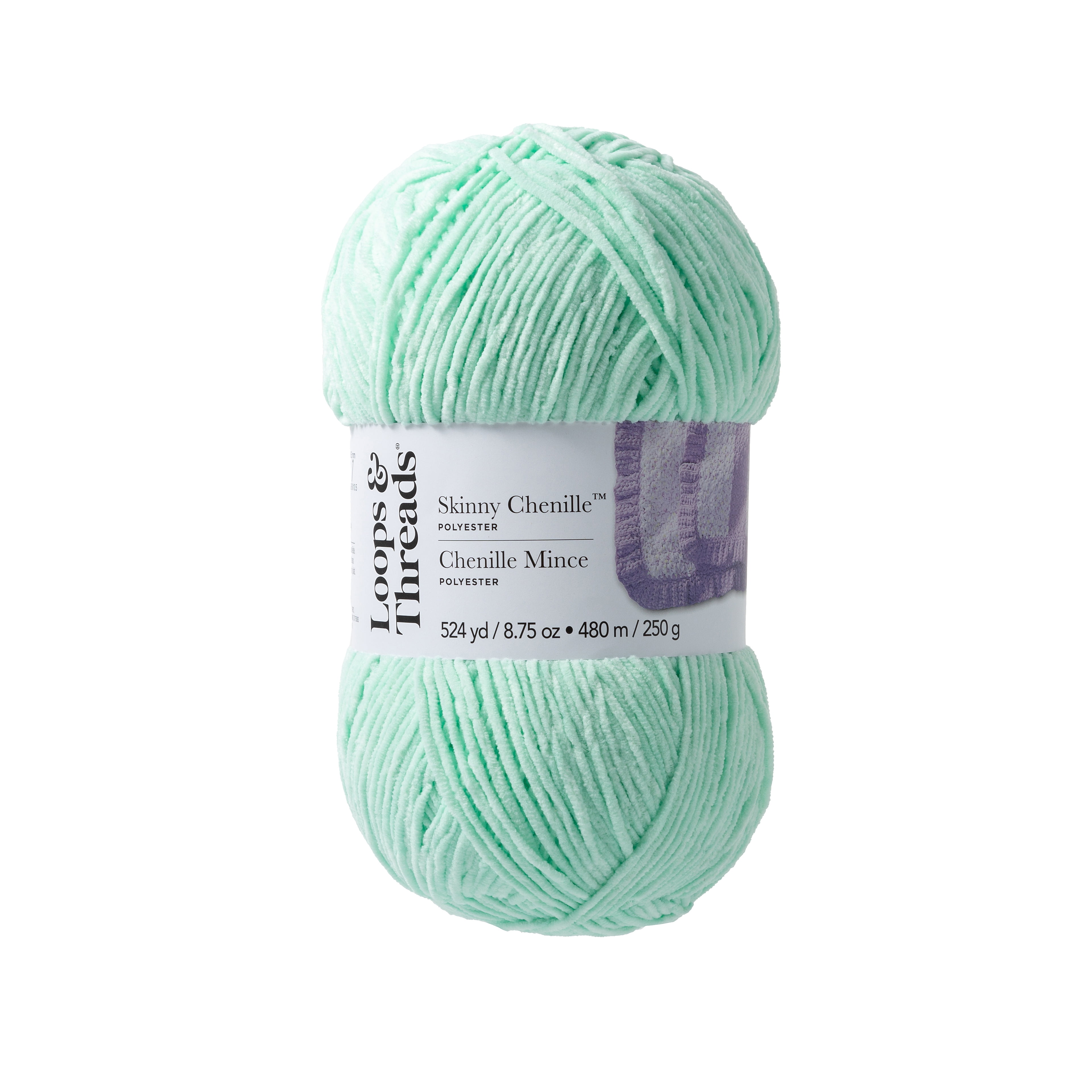 Loops & Threads Froggy Skinny Chenille Yarn - Medium Weight Yarn for Knitting, Crochet, Weaving, Arts & Crafts, 12 Pack
